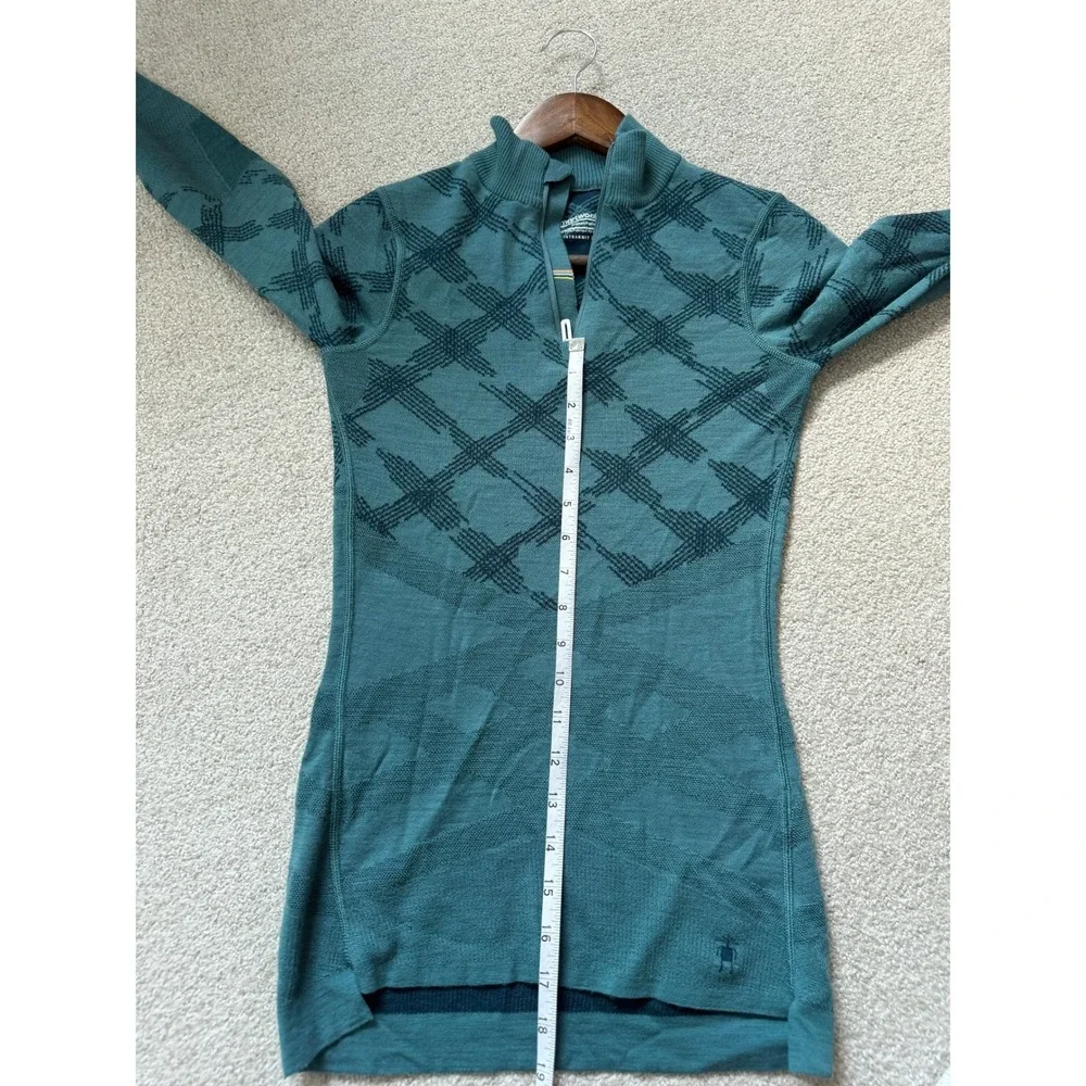 Smartwool Gorpcore Intraknit 200 Base Layer Size XS Teal 1/4 Zip Pullover